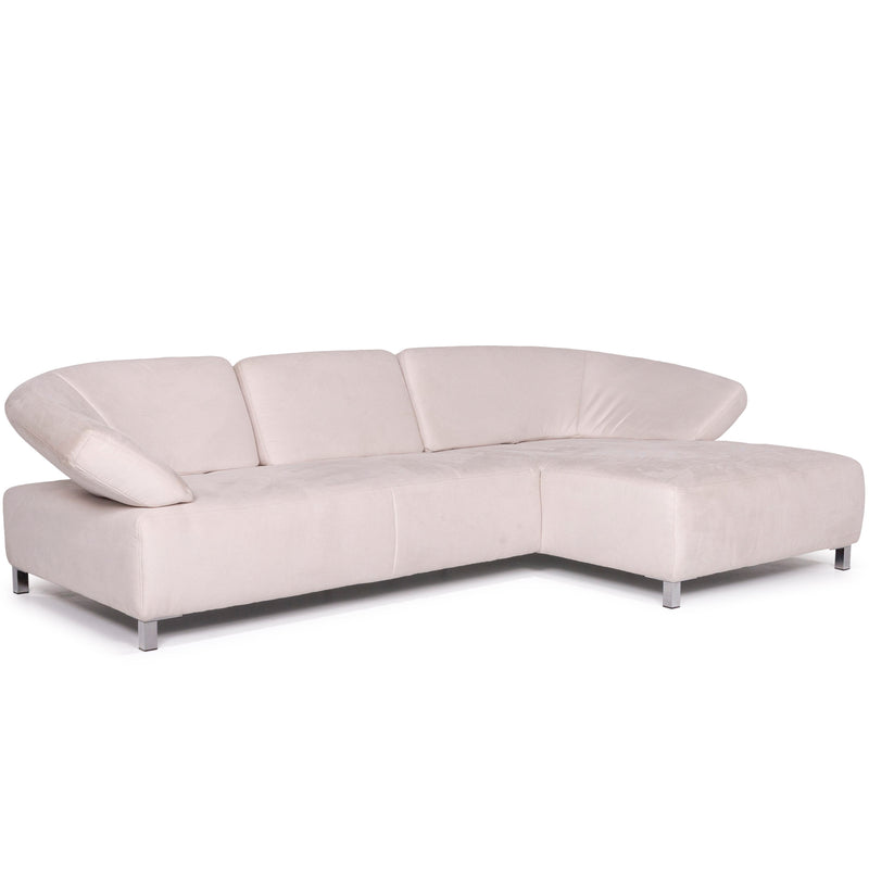 Ewald Schillig Mikrofaser Sofa Weiß Ecksofa 