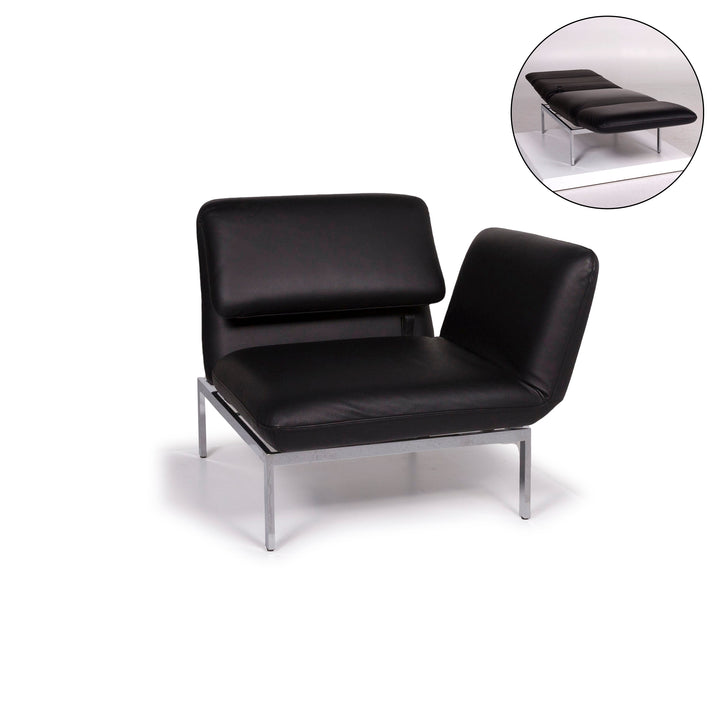 Brühl &amp; Sippold Roro Leather Armchair Black including function #11785