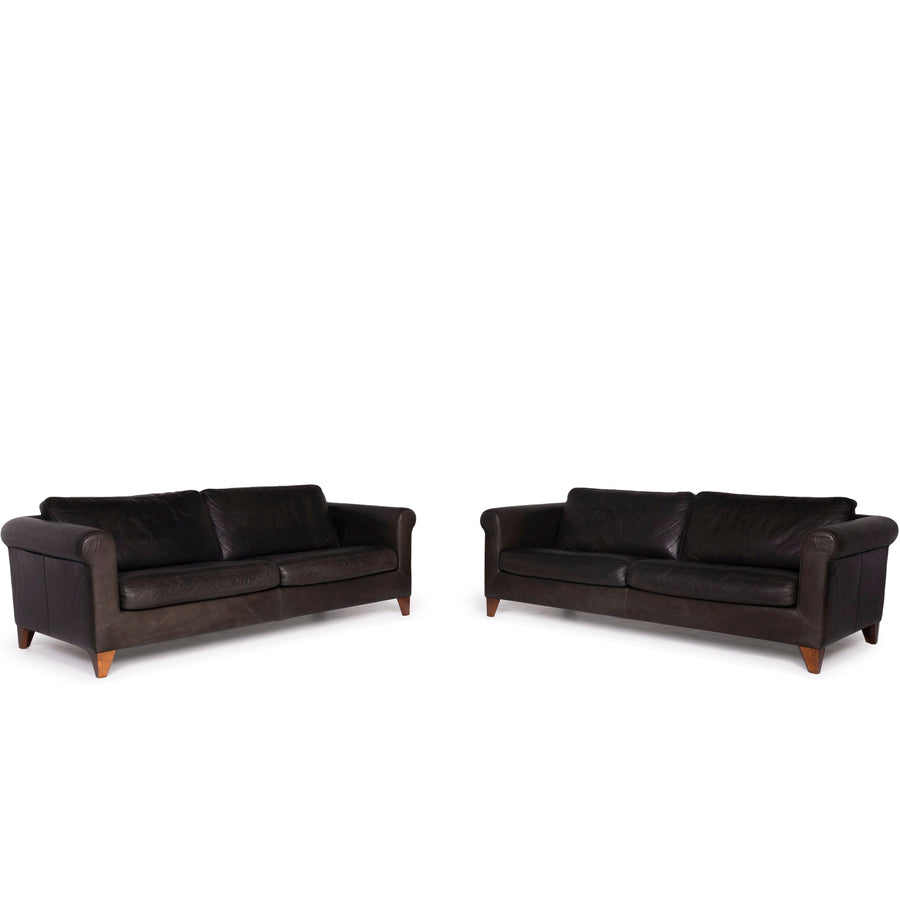 Machalke Amadeo Leather Sofa Set Dark Brown Two Seater #11942