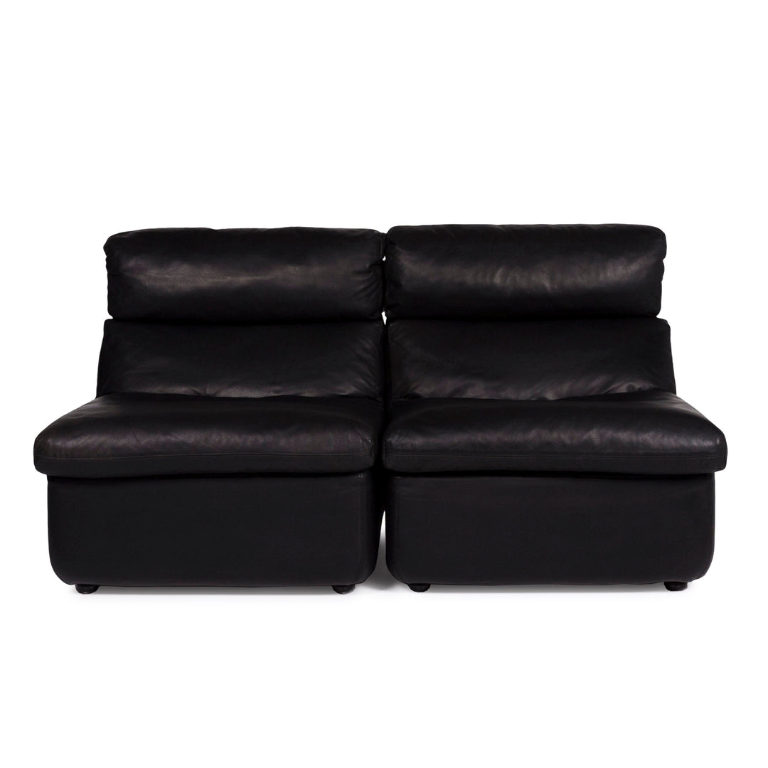 Walter Knoll leather sofa black two-seater armchair module #10872