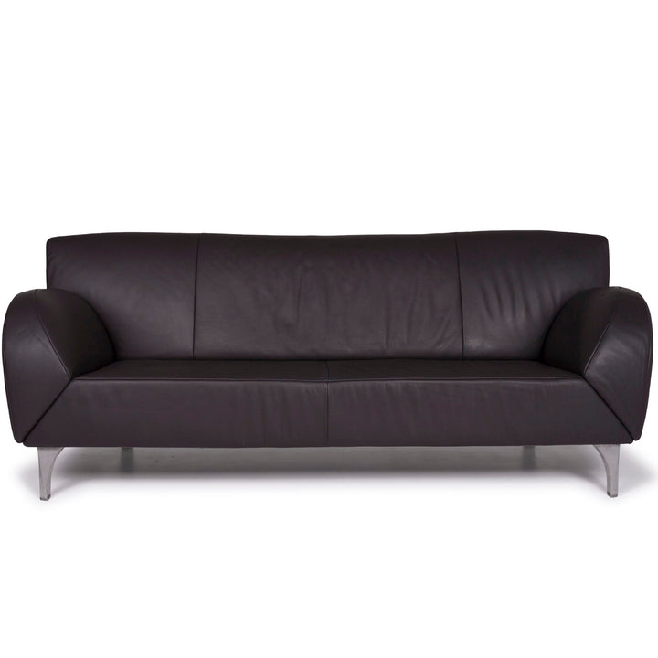 Jori leather sofa anthracite three-seater #11792