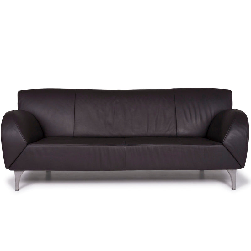 Jori Leder Sofa Anthrazit Dreisitzer 