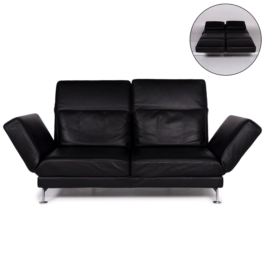 Brühl Moule Leder Sofa Schwarz Zweisitzer inkl. Funktion #10775