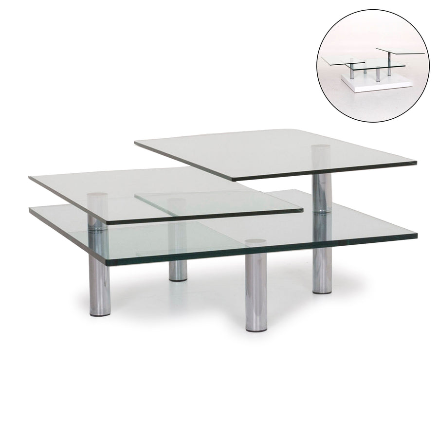 Draenert Imperial Glass Coffee Table Silver Table #12220