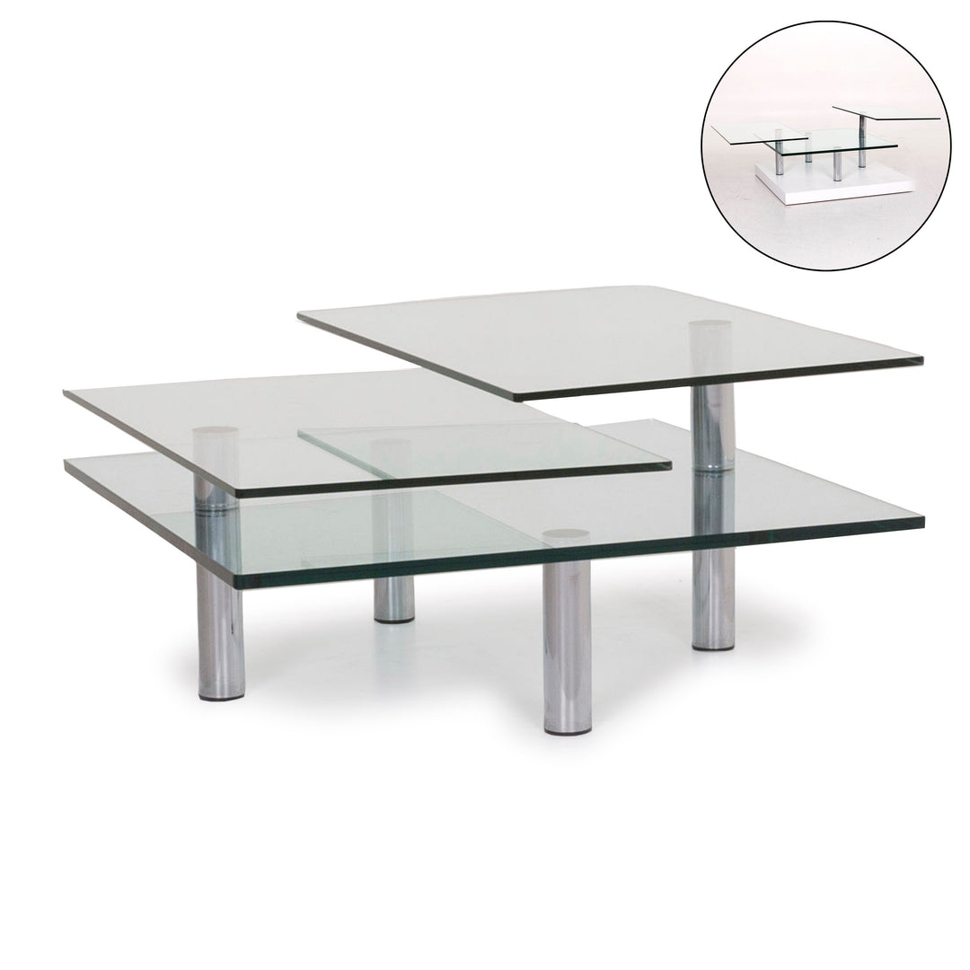 Draenert Imperial Glass Coffee Table Silver Table #12220