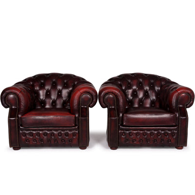 Centurion Leder Sessel Garnitur Rot #11466