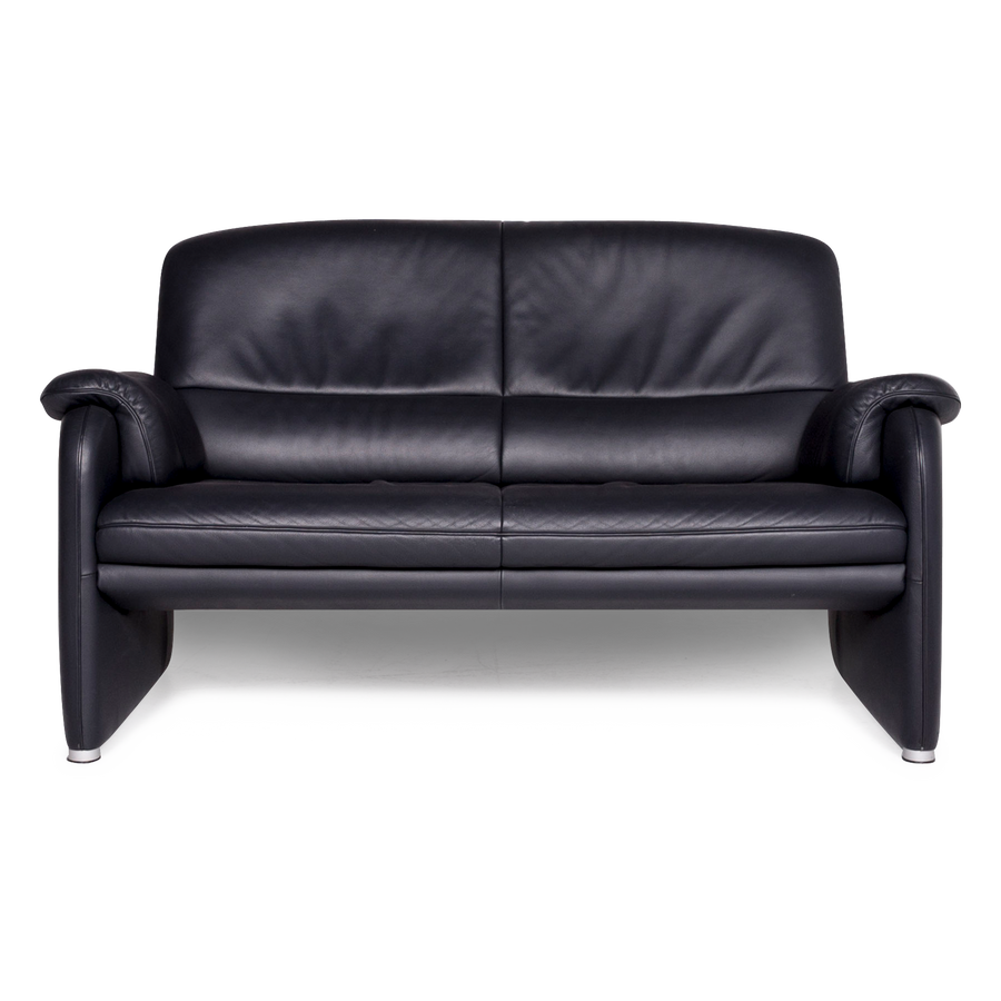 de Sede Designer Leder Sofa Schwarz Zweisitzer Couch #8901