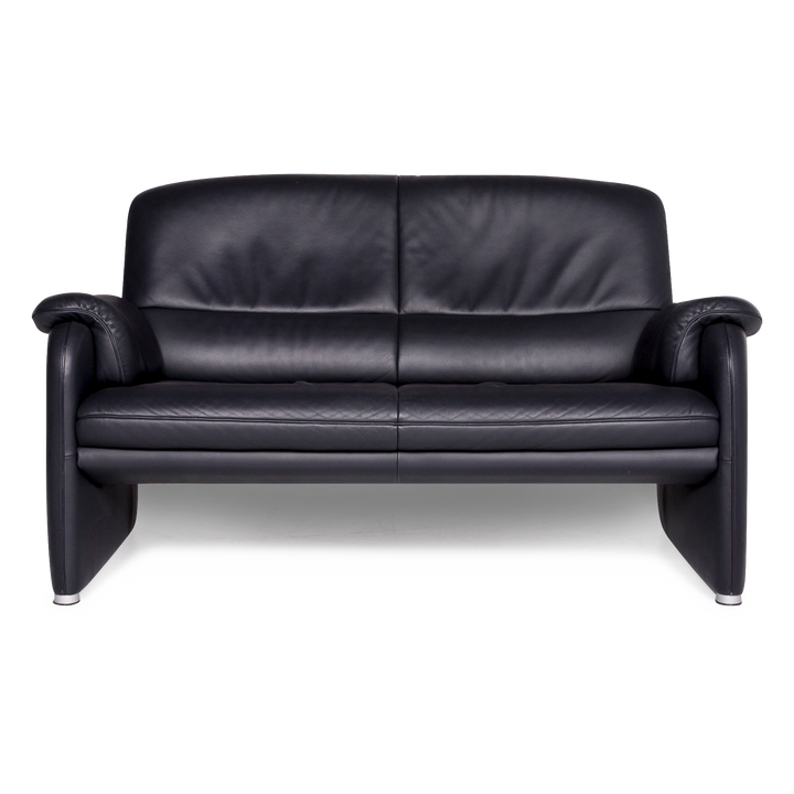 de Sede designer leather sofa black two-seater couch #8901