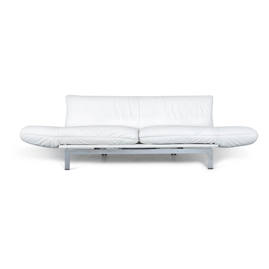de Sede DS 140 Designer Leder Sofa Weiß Echtleder Dreisitzer Couch #6857