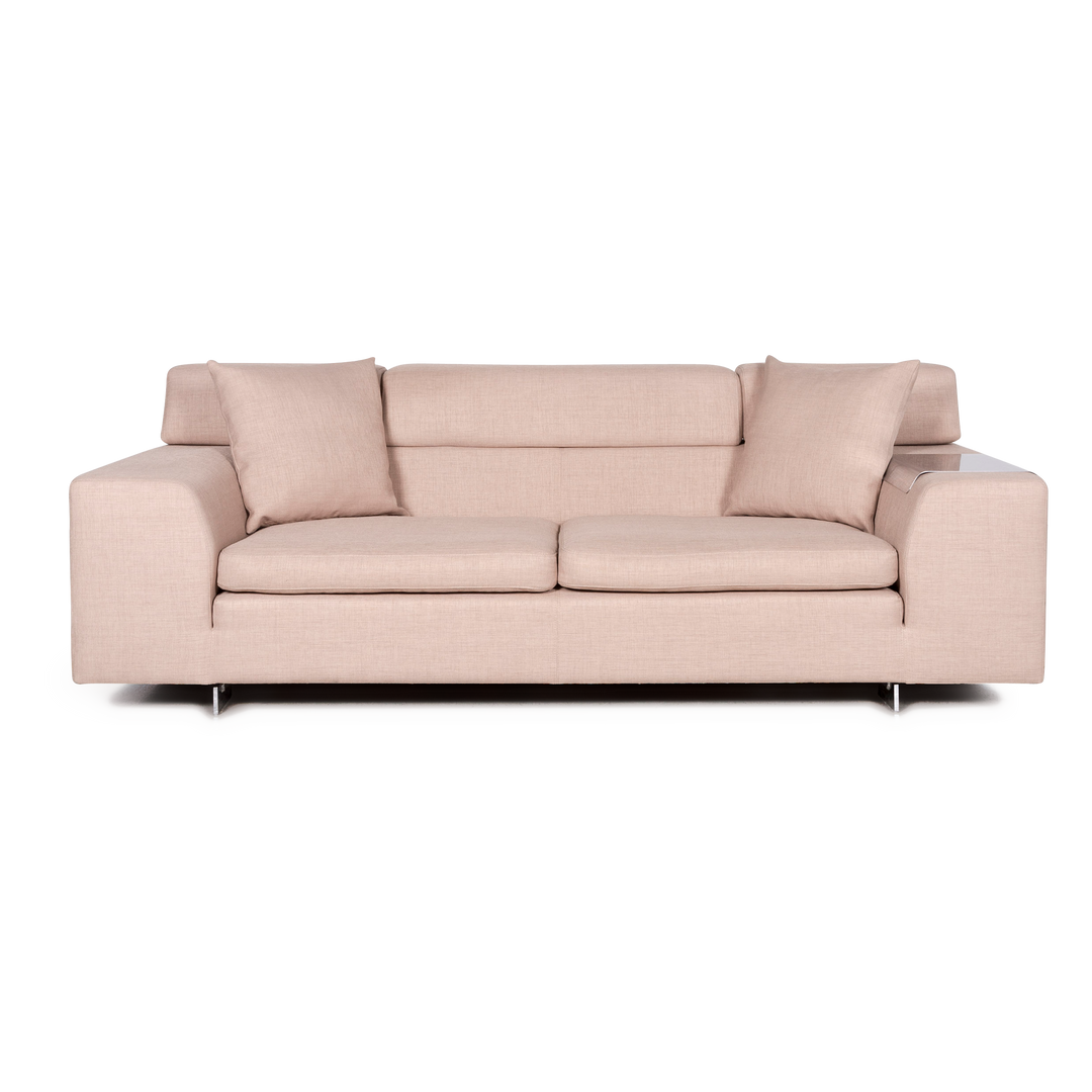 Machalke Black Jack Designer Fabric Sofa Beige Three Seater Couch Magnetic #7783