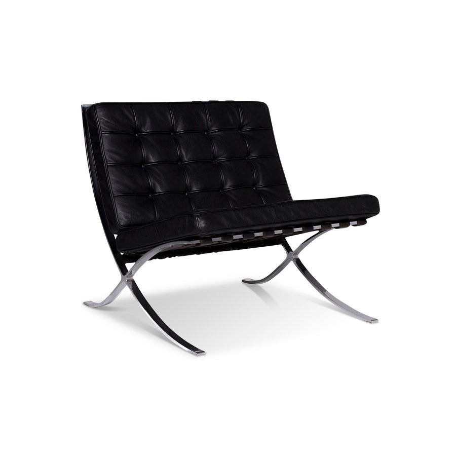 Knoll International Barcelona Chair Vintage Designer Leather Armchair Black #10366