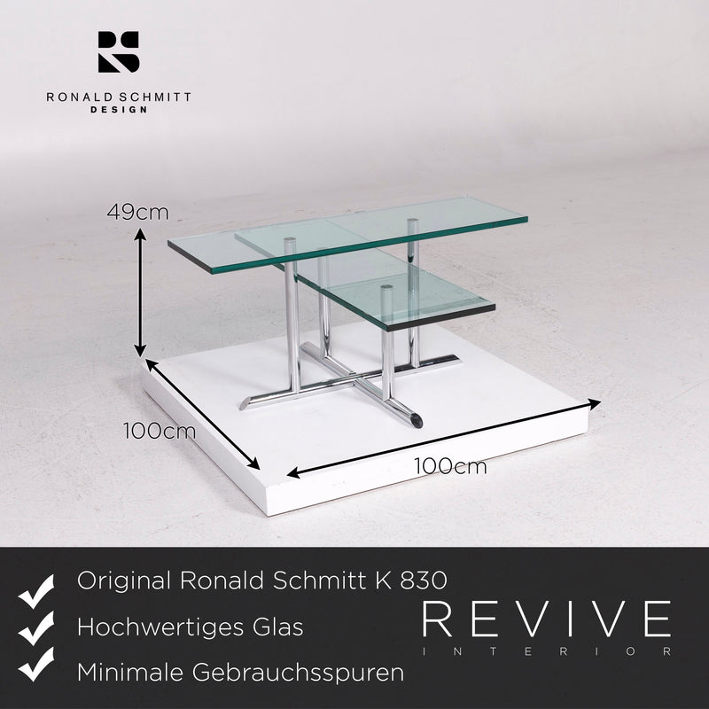 Rolf Benz Glas Couchtisch Silber Tisch 