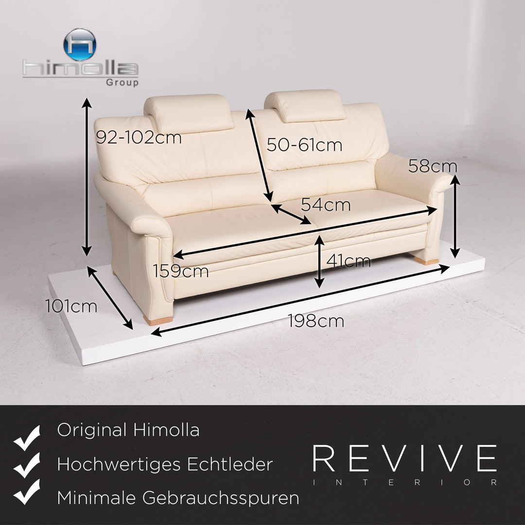 Himolla Leder Sofa Creme Zweisitzer Couch #11945