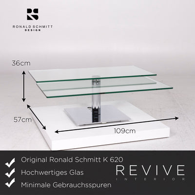 Ronald Schmitt K 620 Glas Couchtisch Silber Tisch #11976