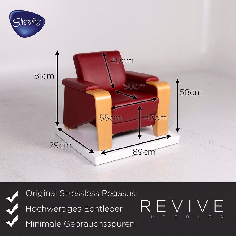 Stressless Pegasus Leder Sofa Garnitur 1x Zweisitzer 2x Sessel 1x Hocker 