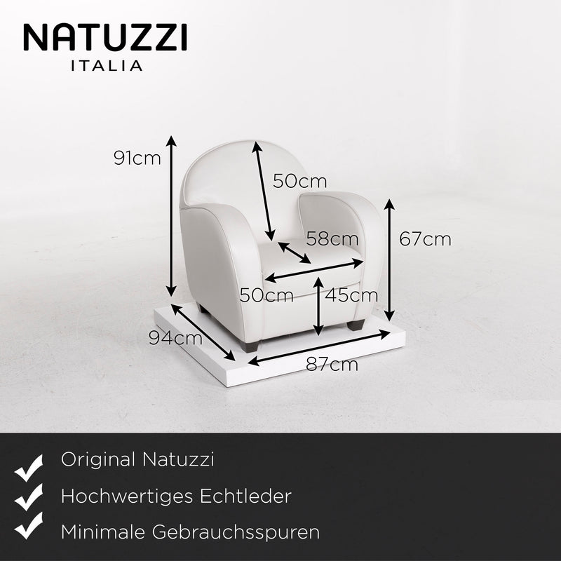 Natuzzi Leder Sessel Grau 