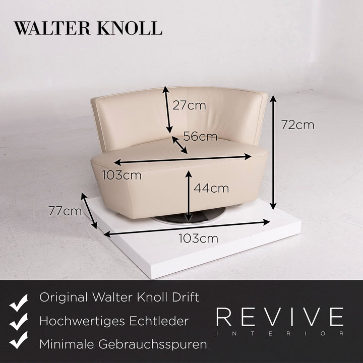 Walter Knoll Drift Leather Armchair Beige #12037