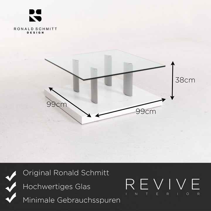 Ronald Schmitt Silber Couchtisch Glas #12251