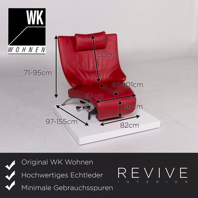 WK Wohnen Leder Sessel Rot Funktion Relaxfunktion #11967