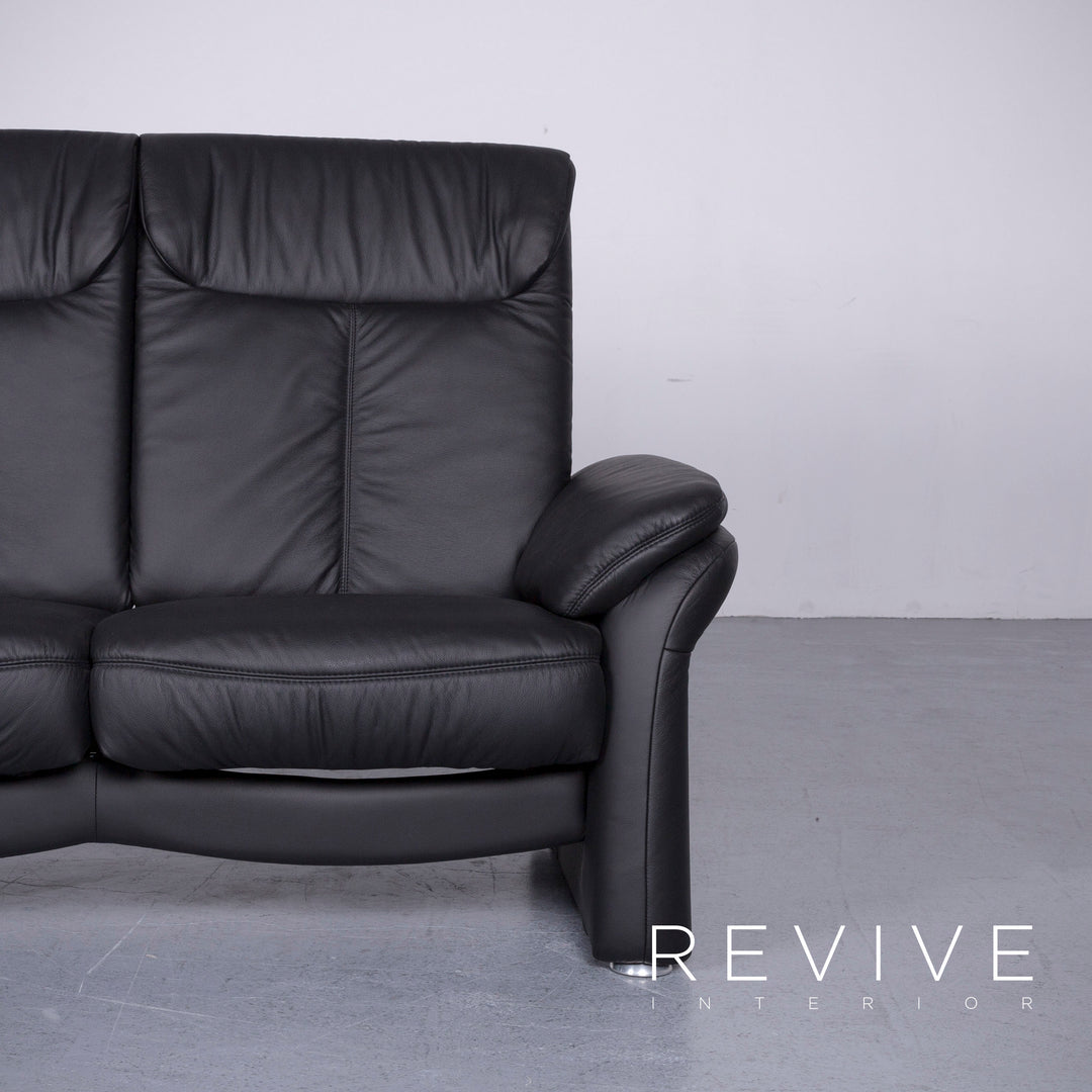 Casada Designer Leder Sofa Schwarz Zweisitzer Couch Funktion Modern Echtleder Ausstellungsstück #3480