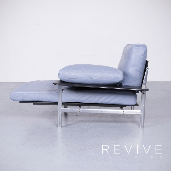 B&B Italia Diesis Designer Liege Recamiere Blau Leder Chaiselounge Couch Modern Echtleder #2973
