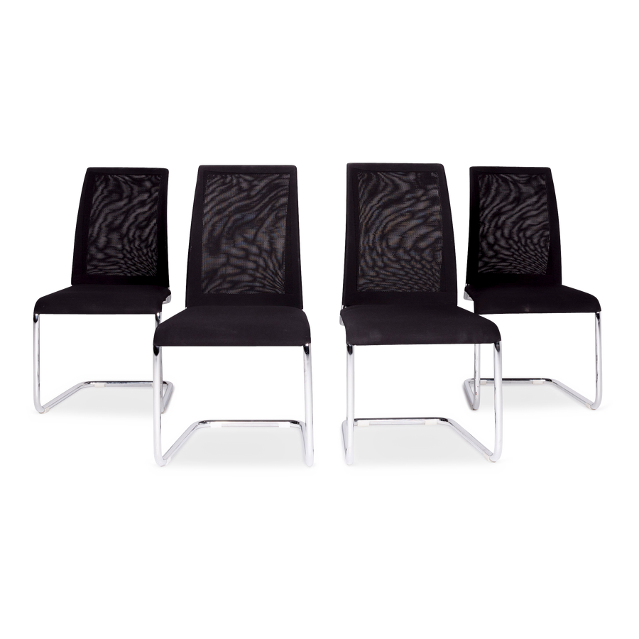 Draenert Santana Designer Fabric Armchair Set Black Chair #8712