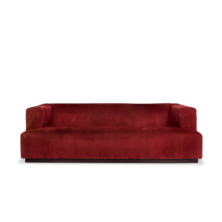 Saba Italia Fabric Sofa Red Two Seater Couch #9834