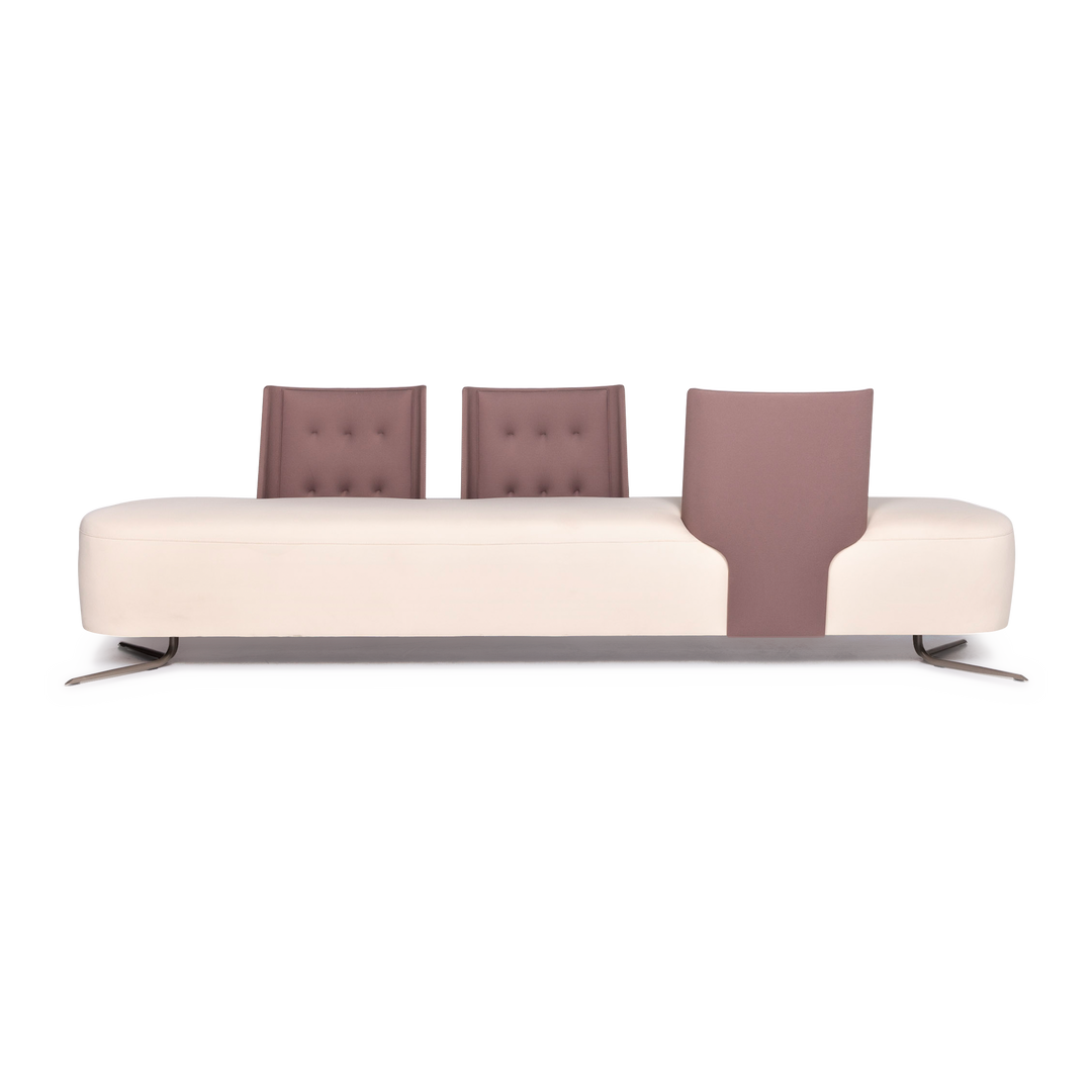 Estel EMBRASSE BENCH by Jorge Pensi  Stoff Sofa Creme Jorge Pensi Dreisitzer Couch #8734