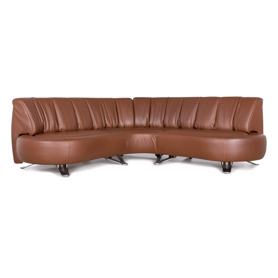 de Sede DS 1064 Designer Leder Ecksofa Braun Echtleder Sofa Funktion Couch #7257