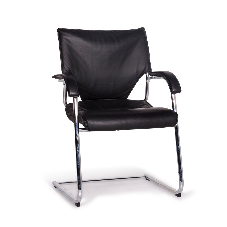 Wilkhahn Modus Leder Sessel Schwarz Stuhl #9345