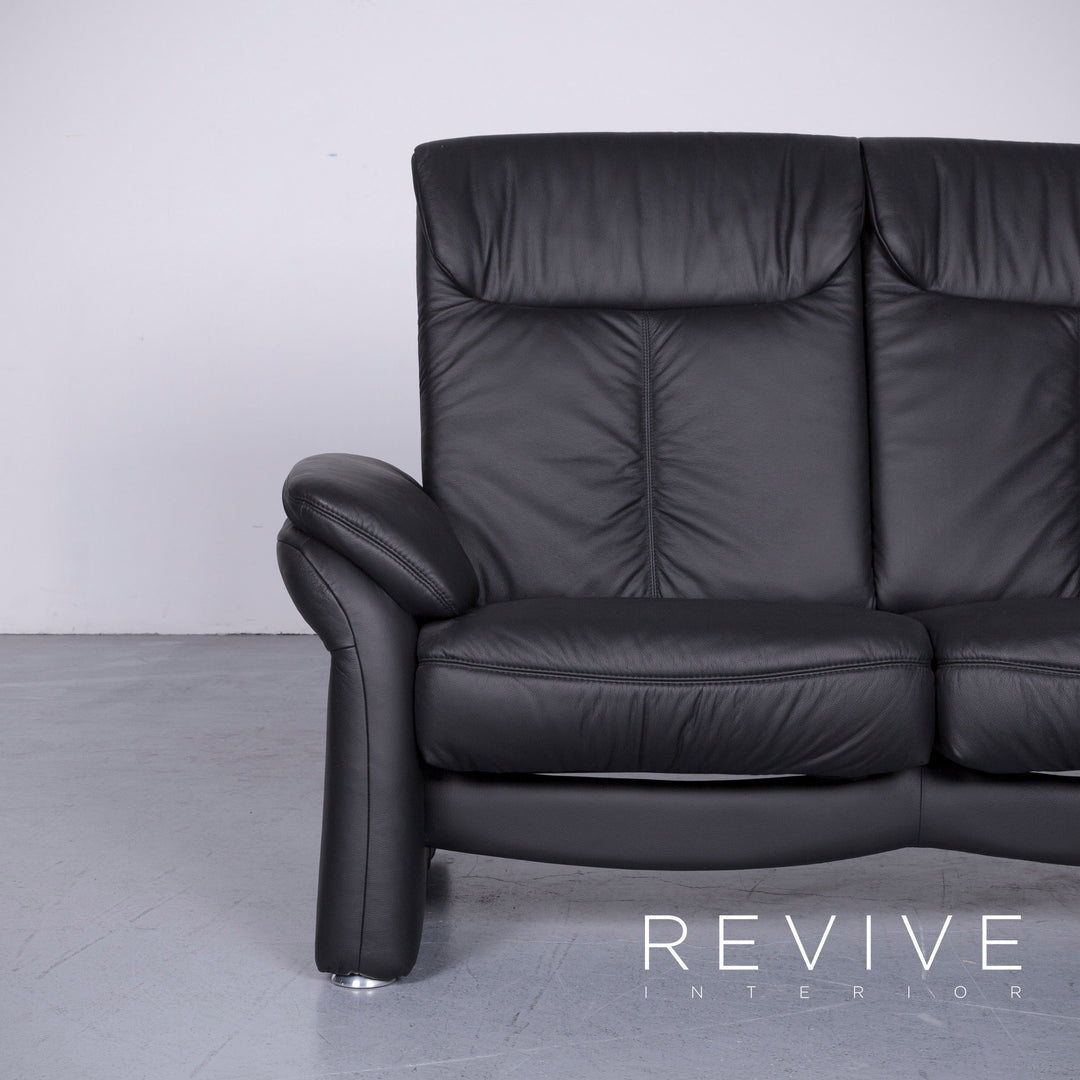 Casada Designer Leder Sofa Schwarz Zweisitzer Couch Funktion Modern Echtleder Ausstellungsstück #3480