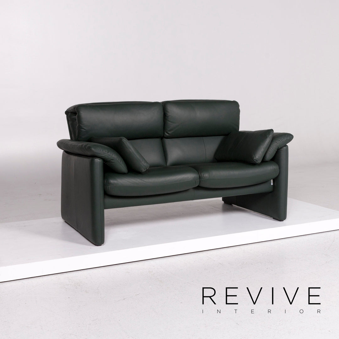 Erpo Leder Sofa Grün Zweisitzer Funktion Relaxfunktion Couch #12016