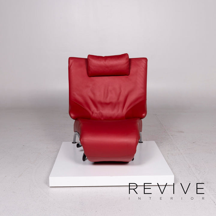 WK Wohnen leather armchair red function relaxation function #11967
