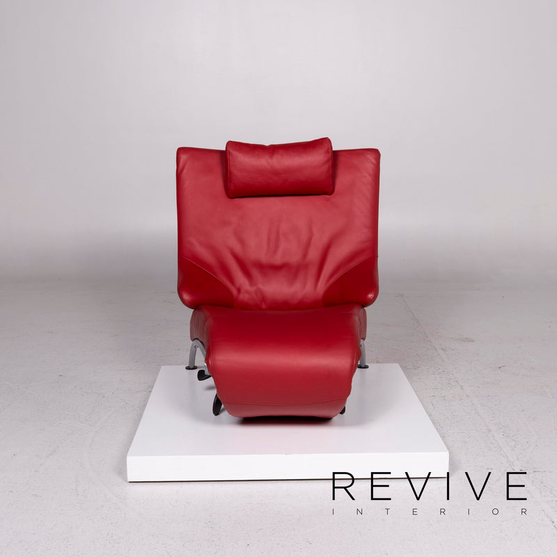 WK Wohnen Leder Sessel Rot Funktion Relaxfunktion 