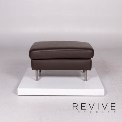 Ewald Schillig Domino Leder Sofa Garnitur Braun 1x Ecksofa 1x Hocker #11684