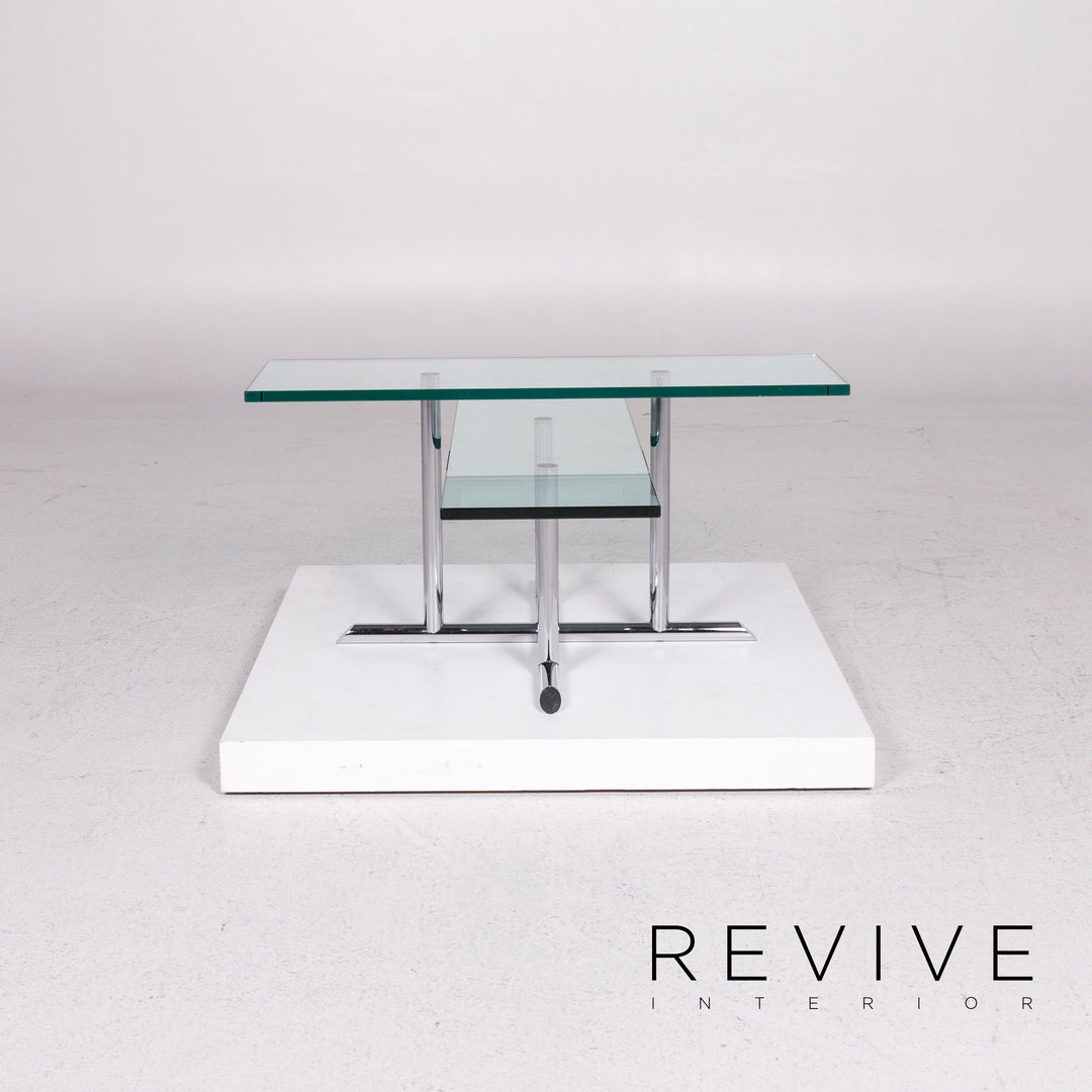 Rolf Benz glass coffee table silver table #11951