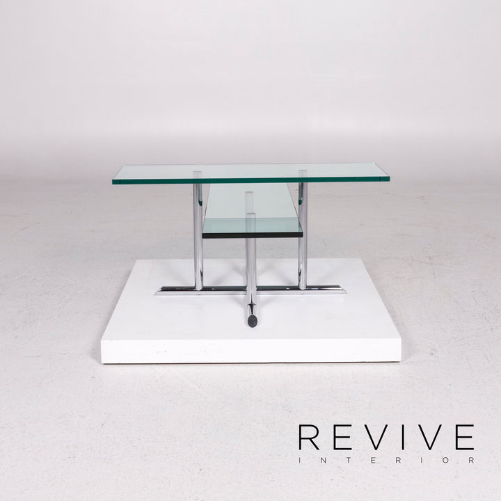 Rolf Benz glass coffee table silver table #11951