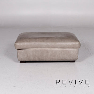 Machalke Valentino Leder Sofa Garnitur Grau 1x Dreisitzer 1x Couch #11340