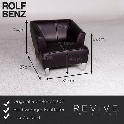 Rolf Benz 2300 Designer Leder Sofa Garnitur Braun 1x Dreisitzer 2x Sessel #9809