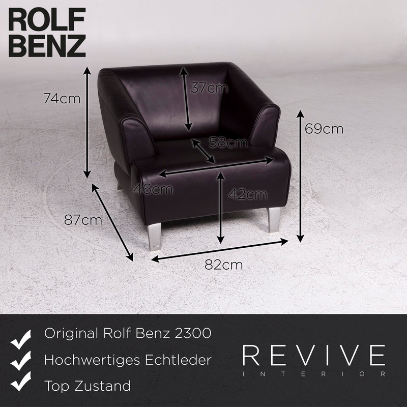 Rolf Benz 2300 Designer Leder Sofa Garnitur Braun 1x Dreisitzer 2x Sessel 