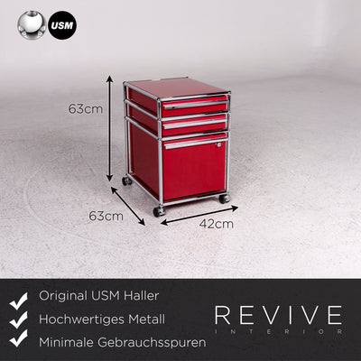 USM Haller Metall Container Rot Sideboard Rollen #10009