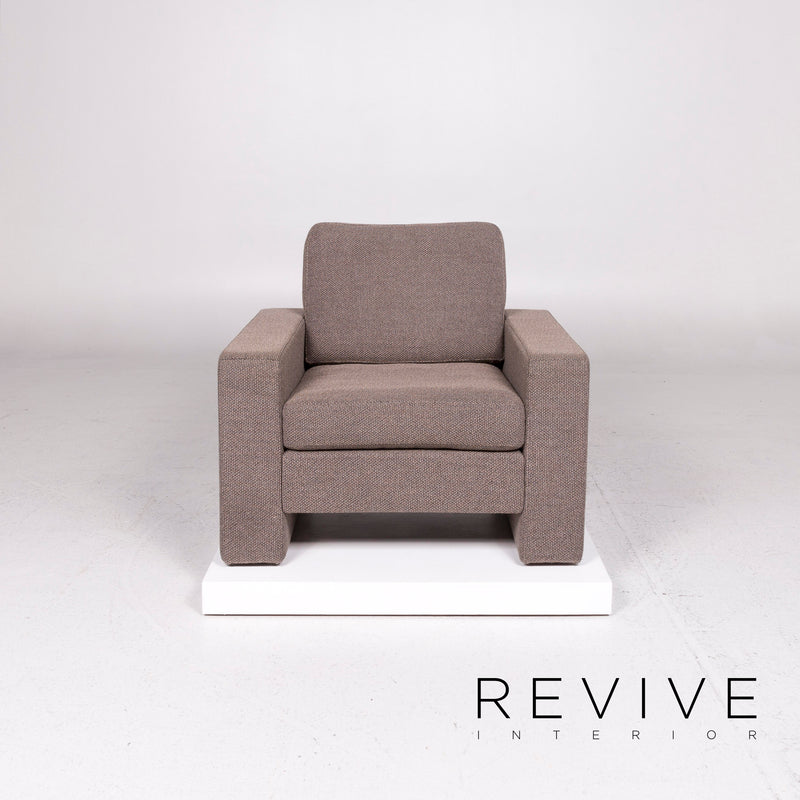 Cor Conseta Stoff Sofa Garnitur Braun Hellbraun 