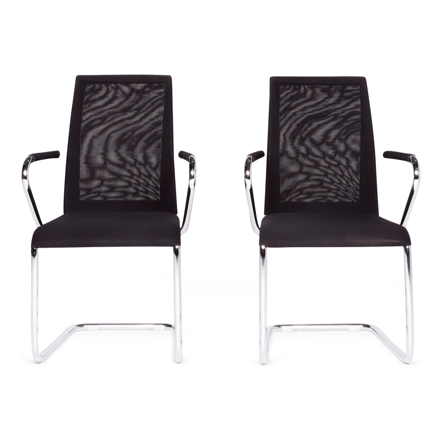 Draenert Santana Designer Stoff Sessel Schwarz Stuhl Bürostuhl #8713