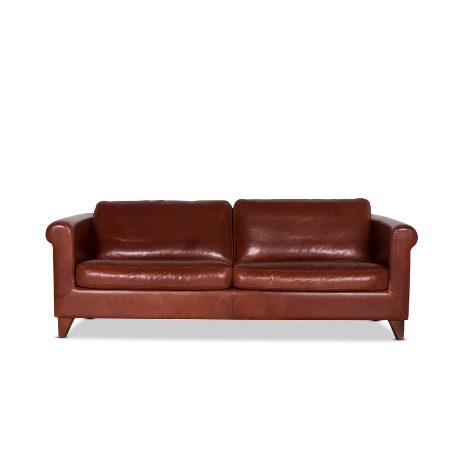 Machalke Amadeo Leather Sofa Brown Three Seater Couch #9859
