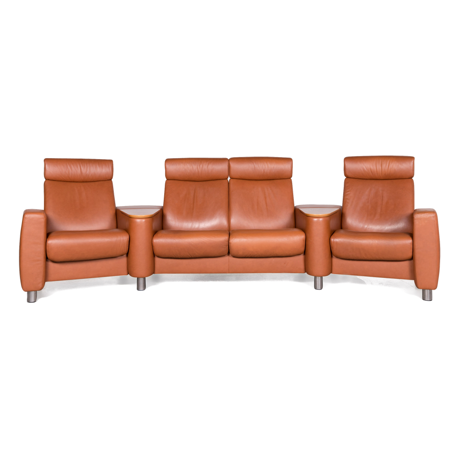Stressless Arion designer leather sofa brown genuine leather four-seater couch #7691