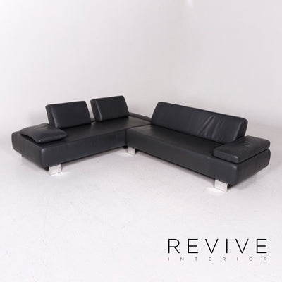 Willi Schillig Leder Ecksofa Anthrazit Grau Sofa Couch #12051