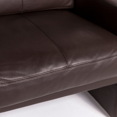 Erpo CL 300 Leder Sofa Garnitur Braun 1x Dreisitzer 1x Sessel #12076