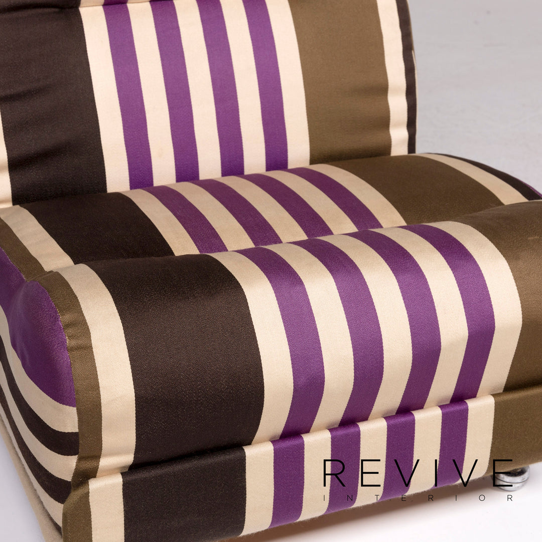 Cor fabric armchair set multicolor striped beige 2x armchair #12165