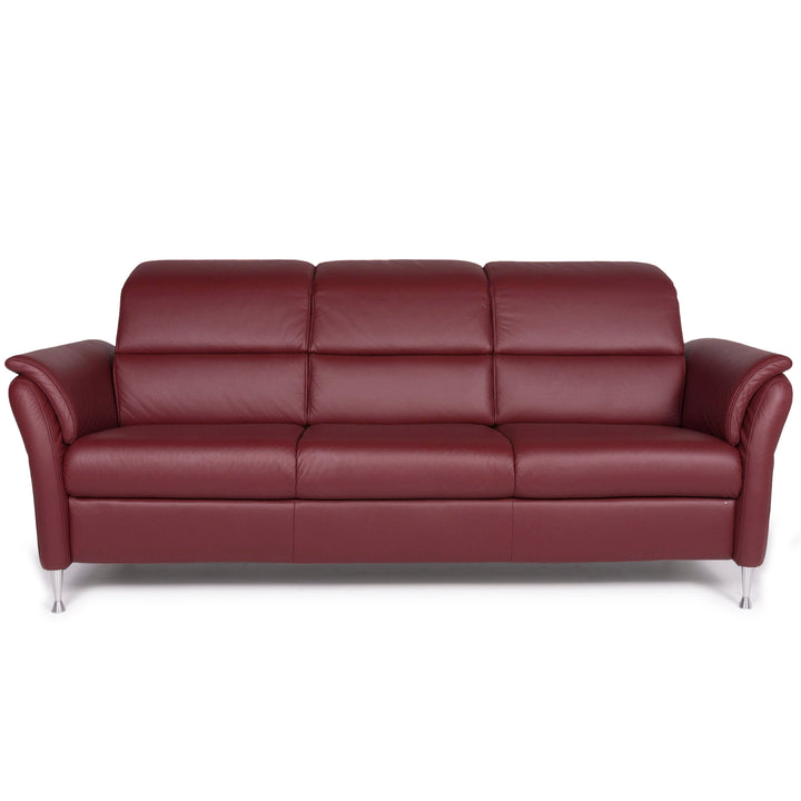 Leder Sofa Rot Dreisitzer #11278