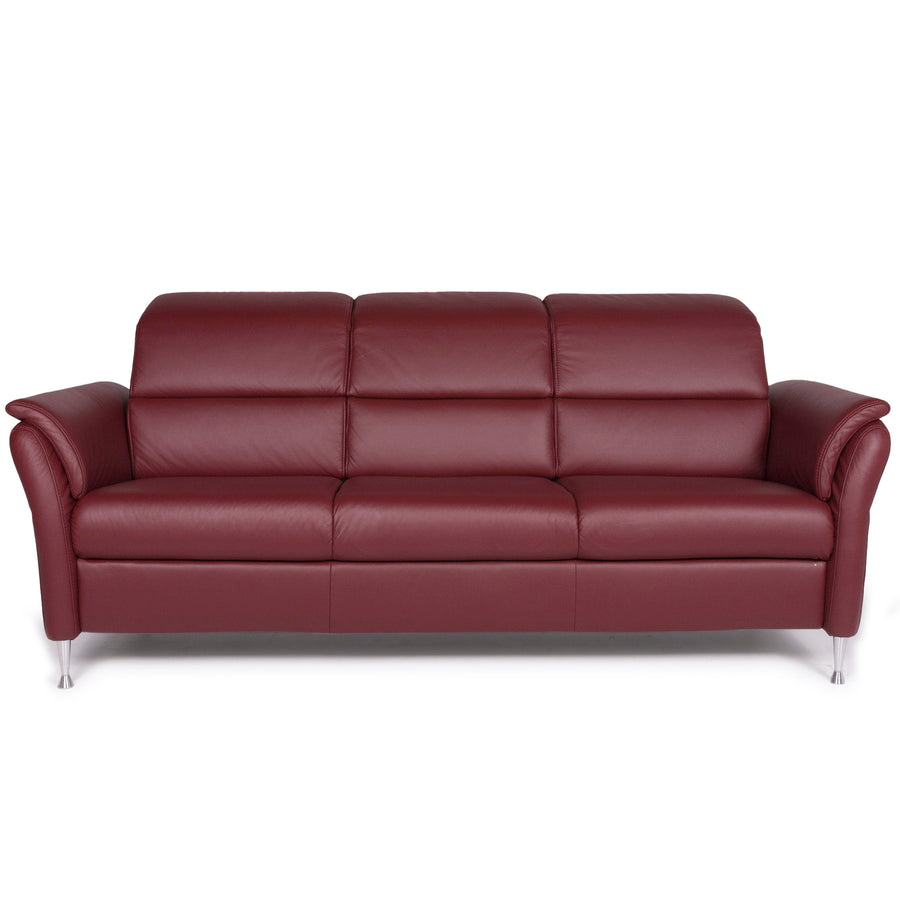 Leder Sofa Rot Dreisitzer #11278